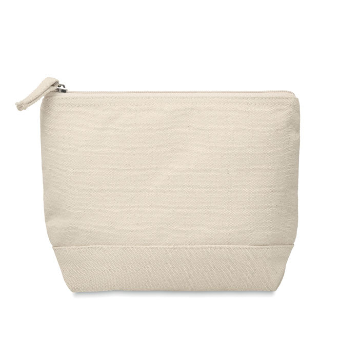 Branded Bicolour cotton cosmetic bag