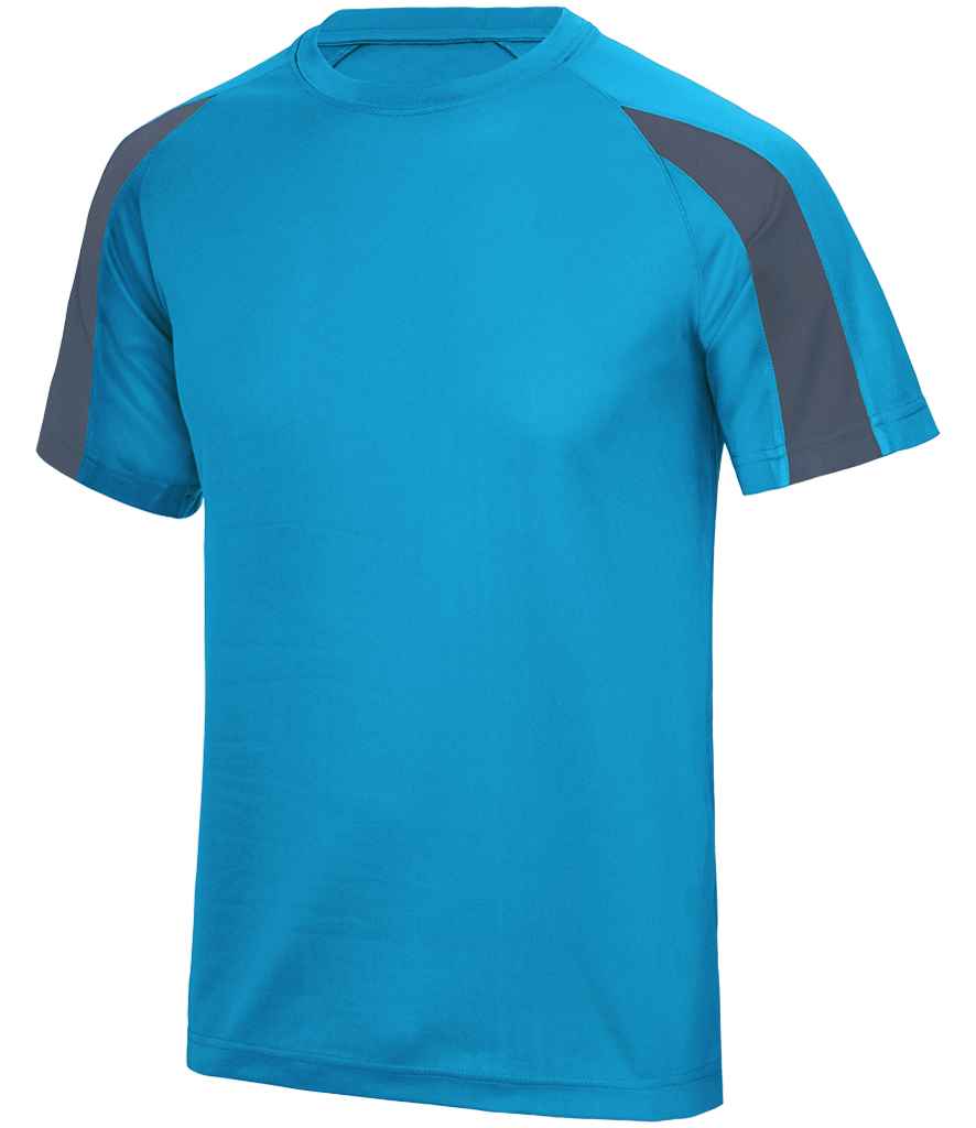 AWDis Cool Contrast Wicking T-Shirt Sapphire Blue/Charcoal