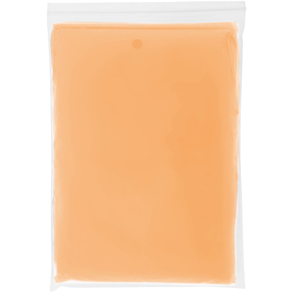 Branded Ziva disposable rain poncho with storage pouch