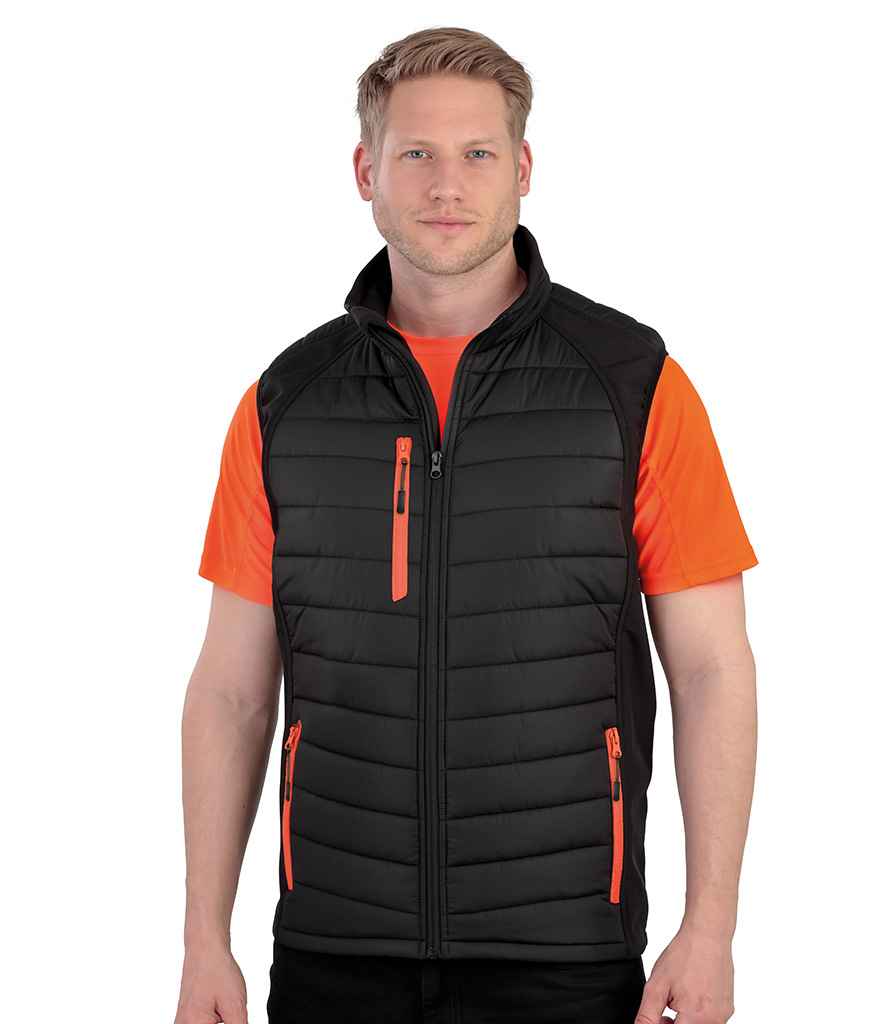 Result Genuine Recycled Compass Padded Gilet Black/Orange