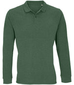 SOL'S Unisex Planet Long Sleeve Piqué Polo Shirt Bottle Green