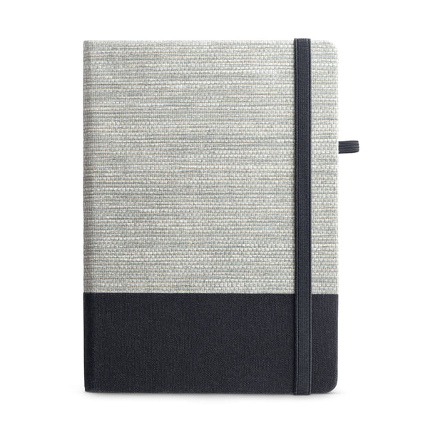 ROUSSEAU. A5 notepad in straw fibre and cotton canvas
