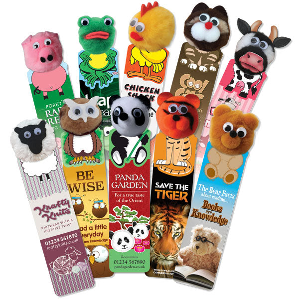 Bookmarks with a Choice of Animal Logobugs