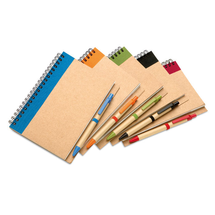 Branded B6 recycled notebook with pen