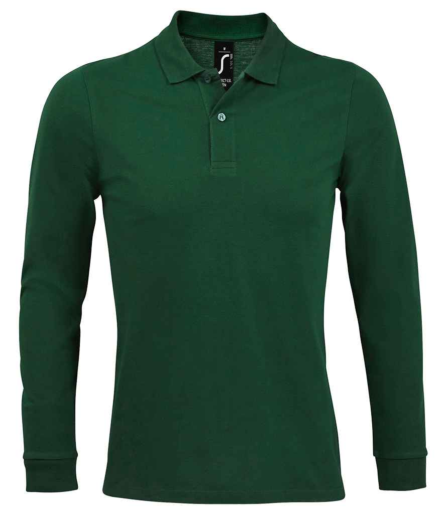 SOL'S Perfect Long Sleeve Piqué Polo Shirt Bottle Green