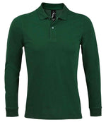 SOL'S Perfect Long Sleeve Piqué Polo Shirt Bottle Green
