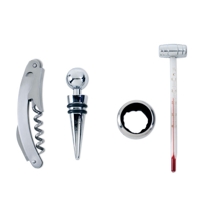 Classic wine set in wooden box