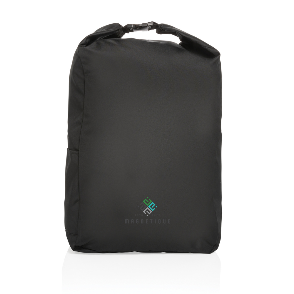 Branded Impact AWARE™ RPET lightweight rolltop backpack