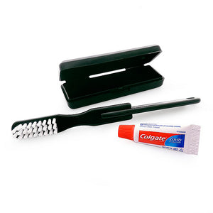 Black Travel Toothbrush Set with Colgate Toothpaste