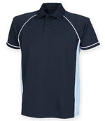 Finden + Hales Performance Piped Polo Shirt Navy/Sky Blue/White