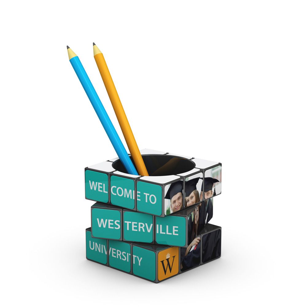 Branded Promotional Rubik's Pen Pot