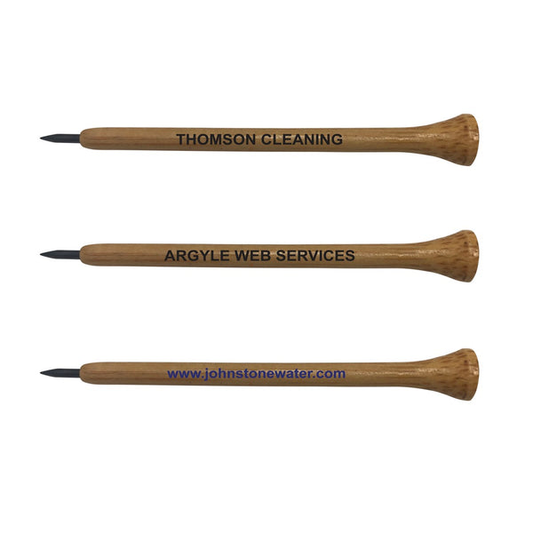 Golfer's Bamboo Golf Tee Pencil - 80mm x 7mm