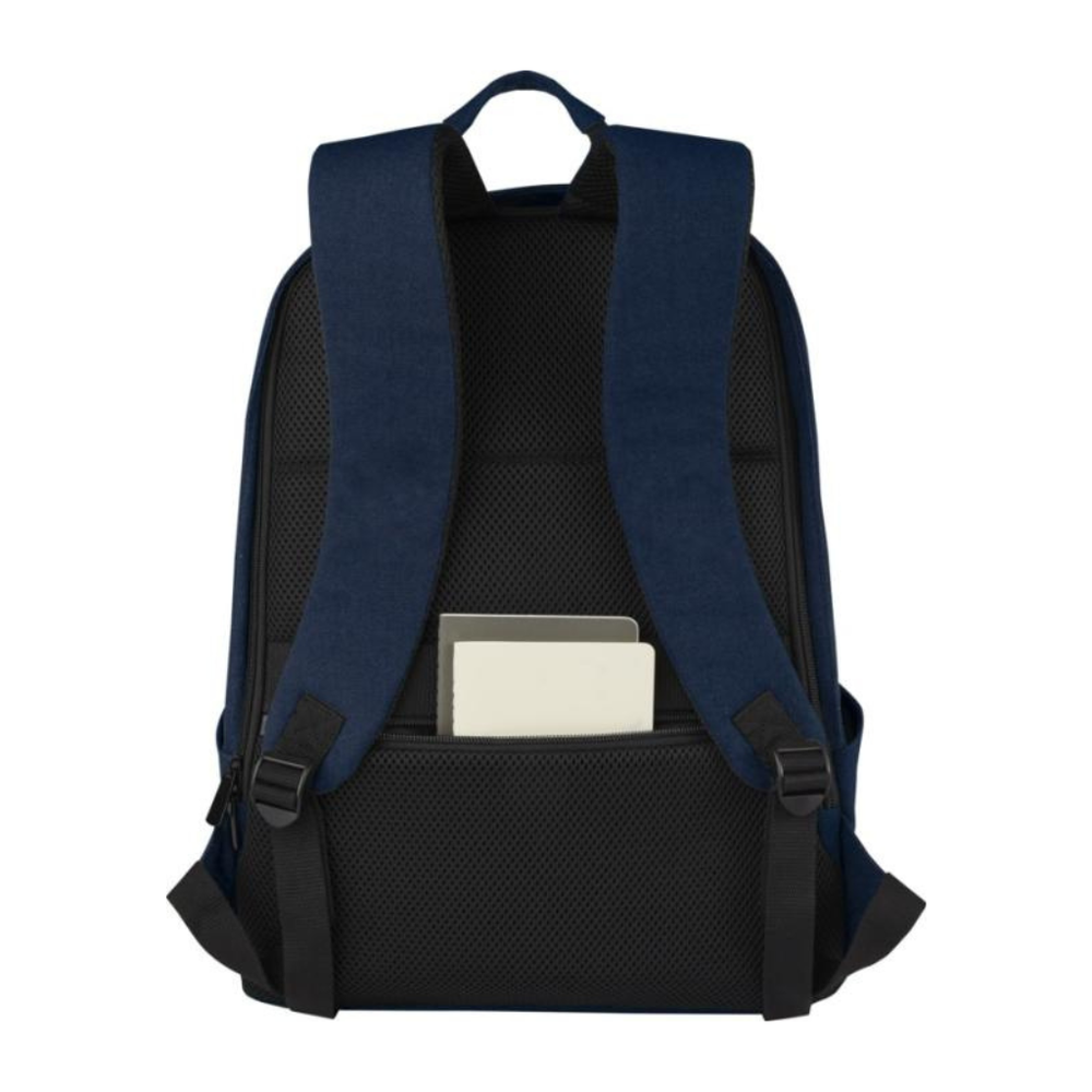 Branded Joey 15.6" GRS recycled canvas anti-theft laptop backpack 18L