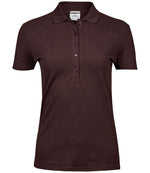 Tee Jays Ladies Luxury Stretch Polo Shirt Chocolate