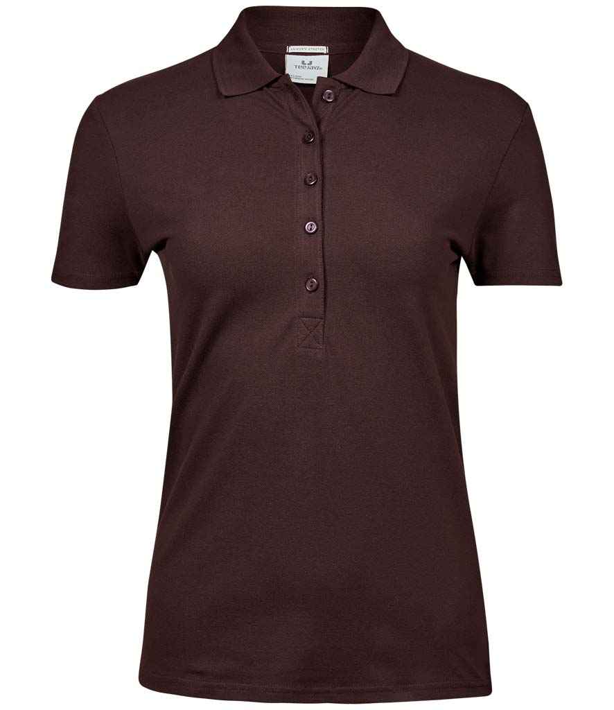Tee Jays Ladies Luxury Stretch Polo Shirt Chocolate