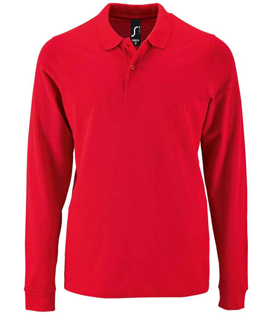 SOL'S Perfect Long Sleeve Piqué Polo Shirt Red