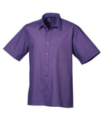 Premier Short Sleeve Poplin Shirt Purple