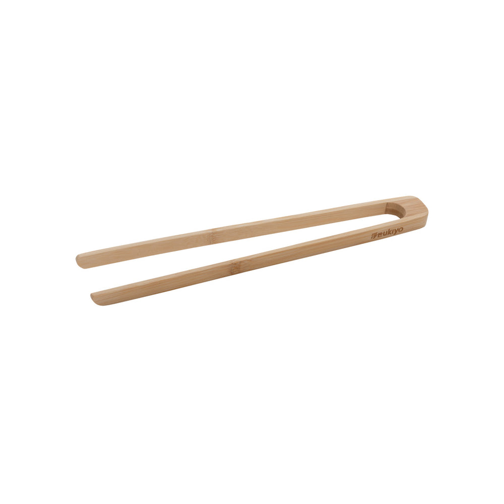Branded Ukiyo bamboo serving tongs