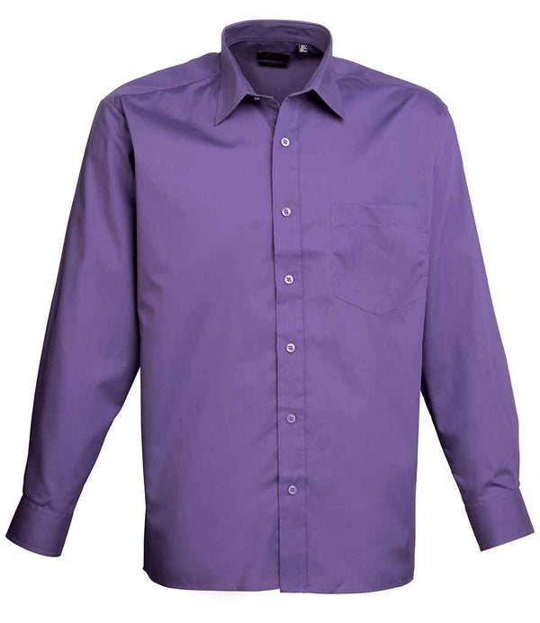 Premier Long Sleeve Poplin Shirt Purple