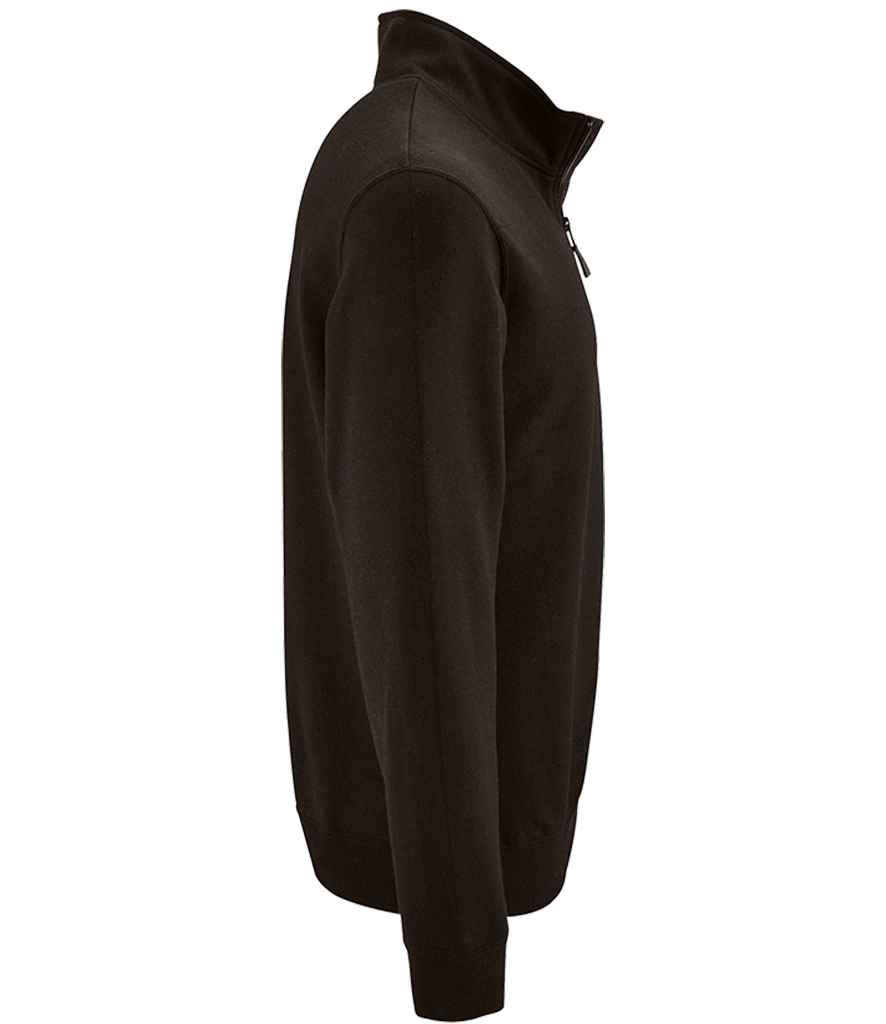SOL'S Stan Contrast Zip Neck Sweatshirt Black
