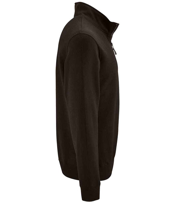 SOL'S Stan Contrast Zip Neck Sweatshirt Black