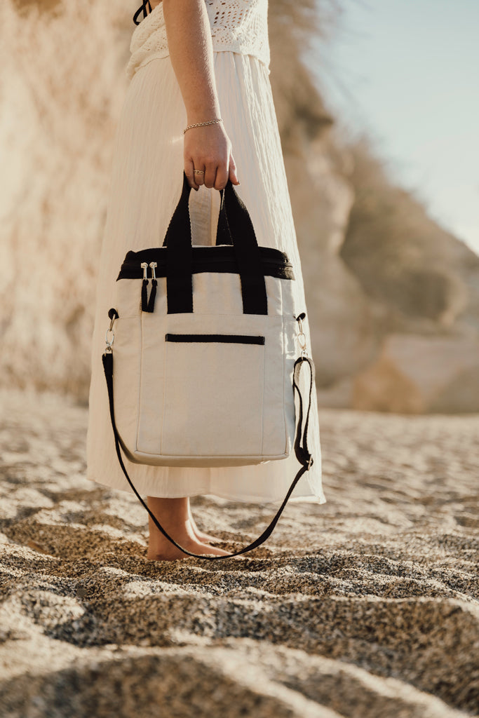 Branded VINGA Volonne AWARE™ recycled canvas cooler tote bag