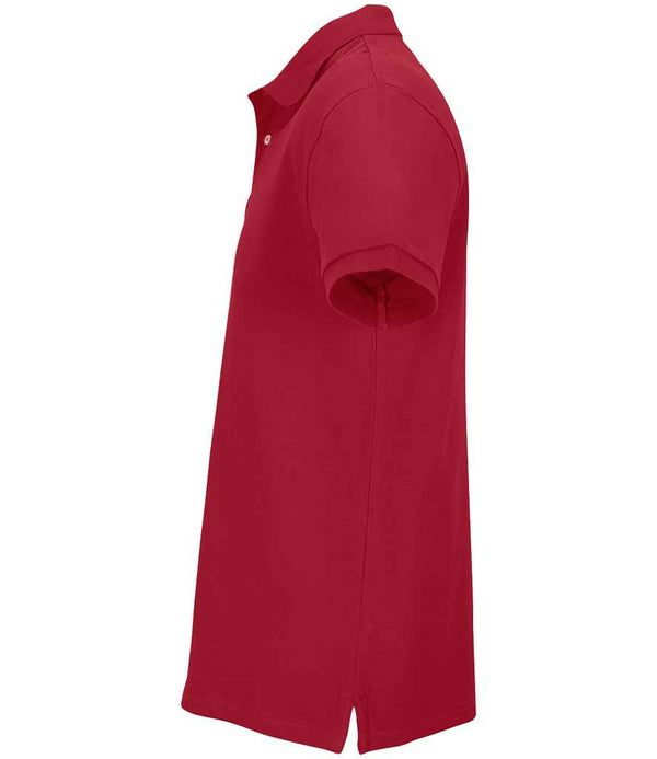 SOL'S Unisex Pacific Twin Piqué Polo Shirt Folk Red