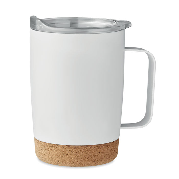 Branded Double wall tumbler 300ml with Cork Base