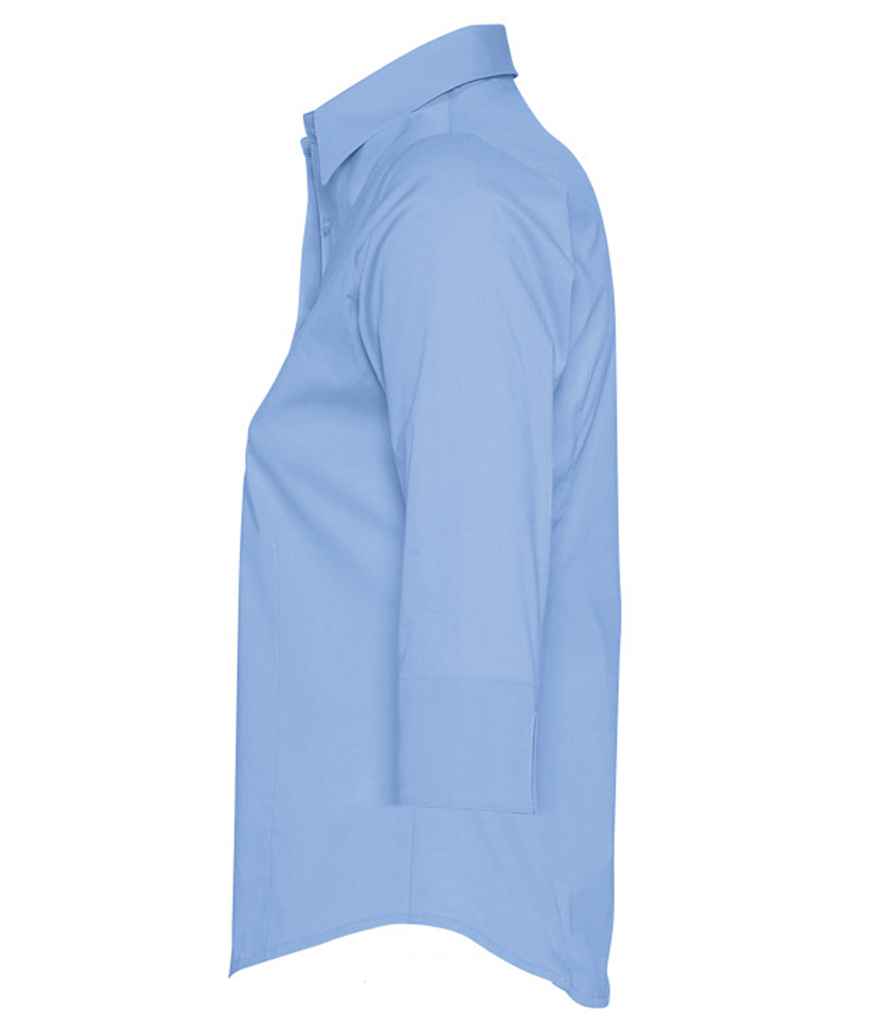 SOL'S Ladies Effect 3/4 Sleeve Fitted Shirt Bright Sky