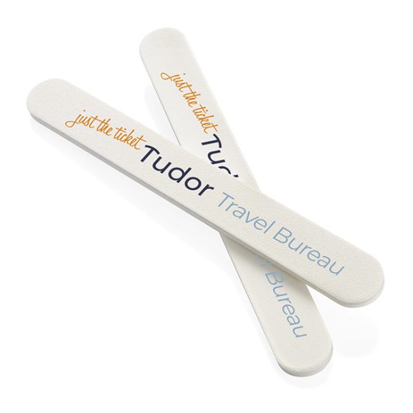 White Foam Backed Emery Board/Nail File (18cm)