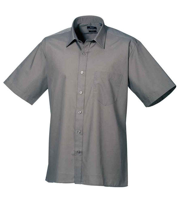 Premier Short Sleeve Poplin Shirt Dark Grey