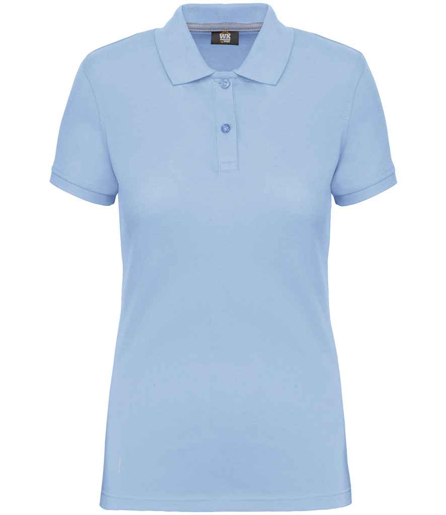 WK Designed to Work Ladies Anti-Bacterial Piqué Polo Shirt Sky Blue