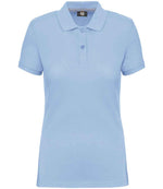 WK Designed to Work Ladies Anti-Bacterial Piqué Polo Shirt Sky Blue