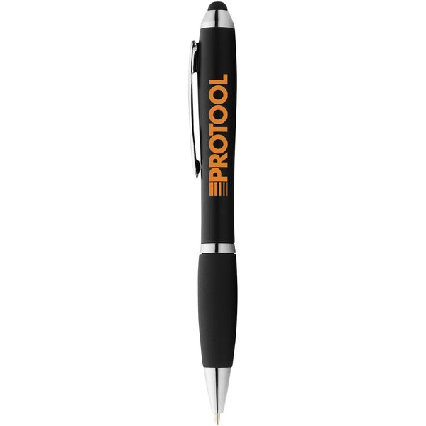 Branded Nash coloured stylus ballpoint Black ink pen with black grip