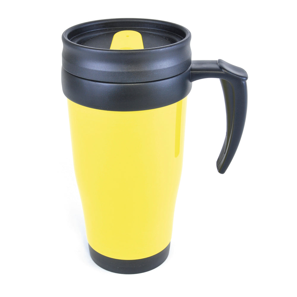 Branded Polo Plus 400 ml Plastic Solid Coloured Travel Mug