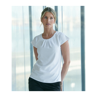 Henbury Ladies Pleat Front Short Sleeve Blouse