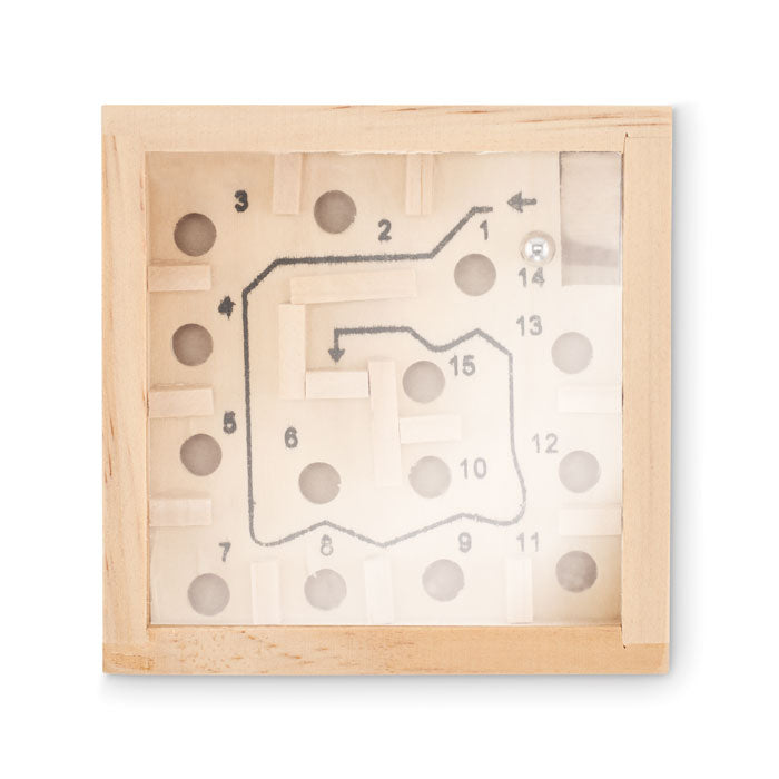Branded Pine wooden labyrinth game