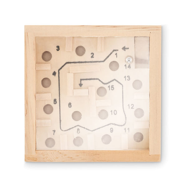 Branded Pine wooden labyrinth game