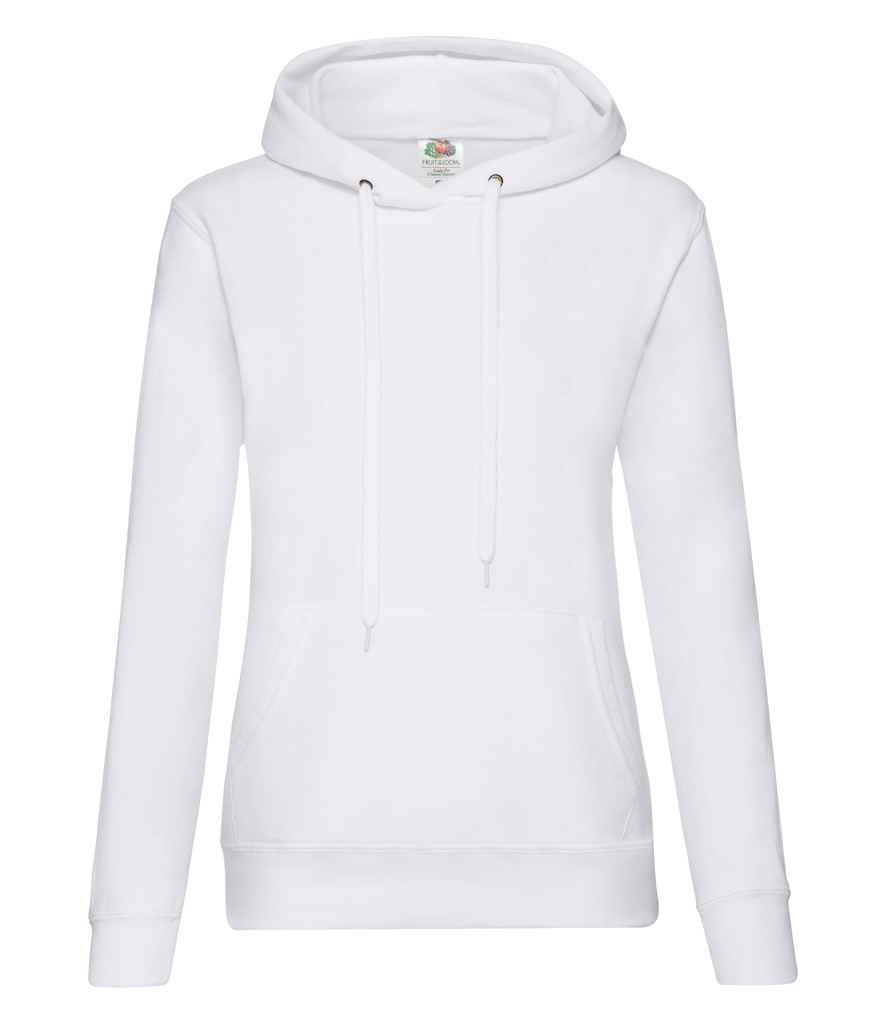 Fruit of the Loom Classic Lady Fit Hooded Sweatshirt White