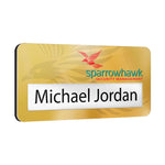 Metal Faced Reusable Name Window Badges
