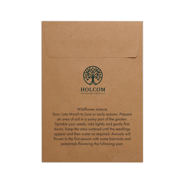 Seed Pack in Kraft Paper Envelope Wild Flowers Mix