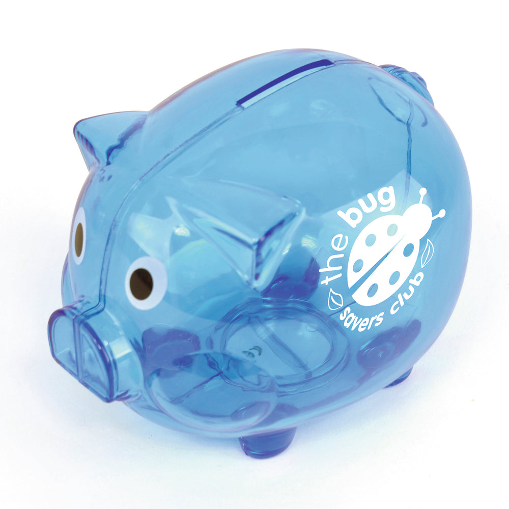 Branded Translucent Plastic Pig Shaped Piggy Bank