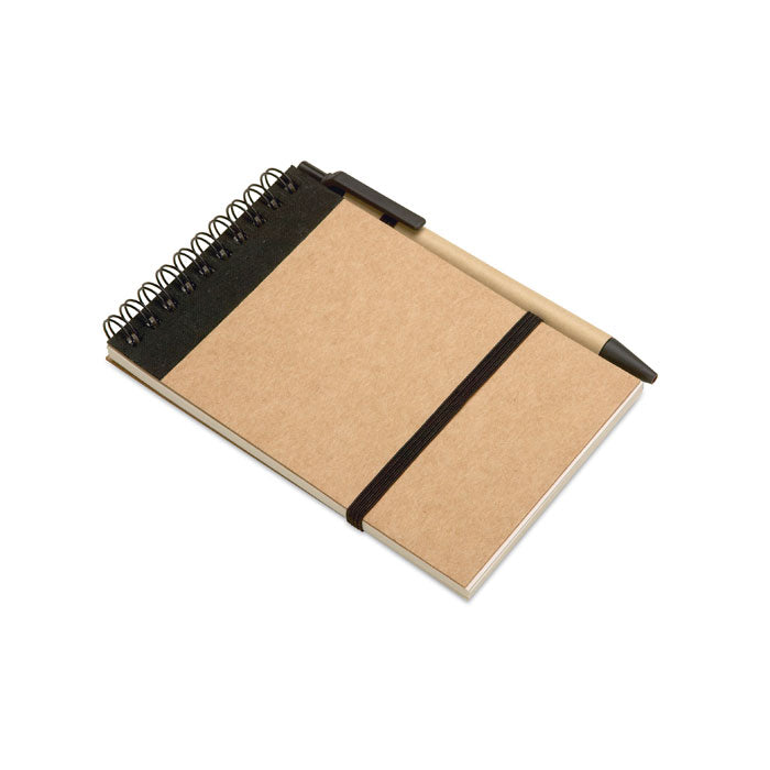 Branded A6 recycled notepad with pen