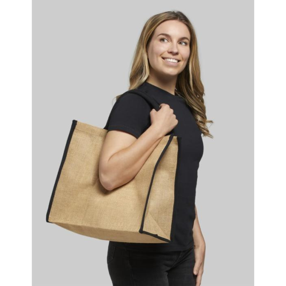 Harry coloured edge jute tote bag 25L