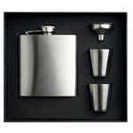 Branded Slim hip flask w 2 cups set