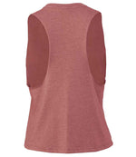 Bella Ladies Racer Back Cropped Tank Top Heather Mauve