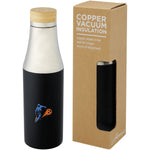 Branded Hulan 540 ml copper vacuum insulated stainless steel bottle with bamboo lid