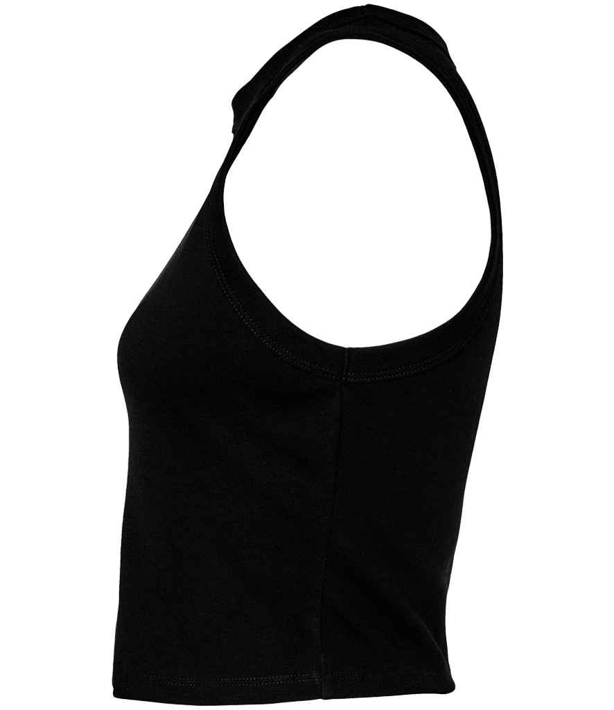 Bella Ladies Micro Rib Racer Tank Top Solid Black Blend