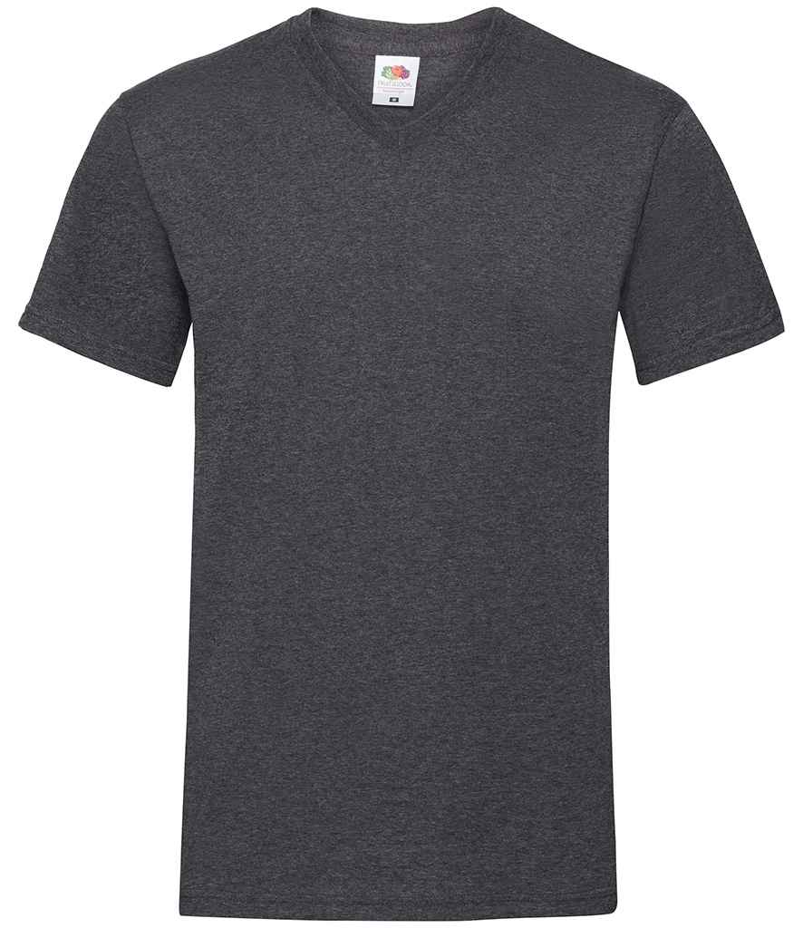 Fruit of the Loom V Neck Value T-Shirt Dark Heather