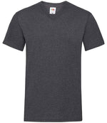Fruit of the Loom V Neck Value T-Shirt Dark Heather